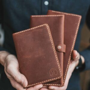 Hand-sewn Leather Passport Wallet in Coffee